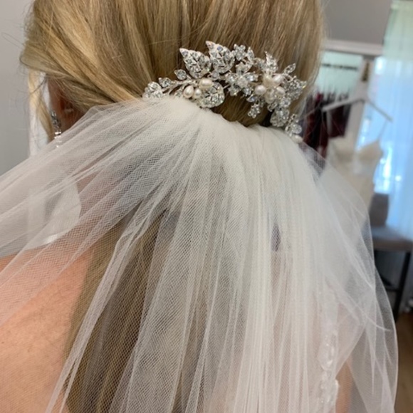 Sassy South Pearl Silver Marquis Crystal Formal Hair Comb Bridal Accessory main image 4